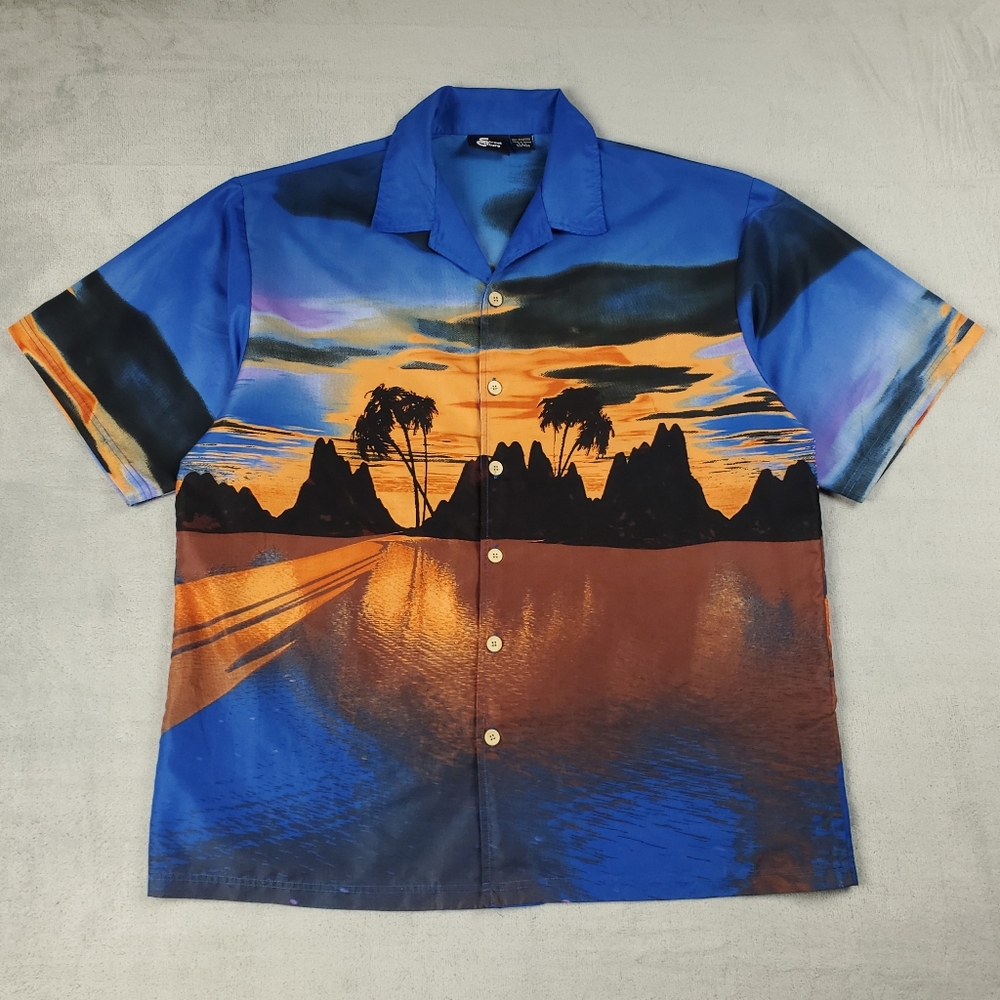 Vintage Street Culture Shirt Mens XL Hawaiian Button Up 90s Y2K Bowling All Over